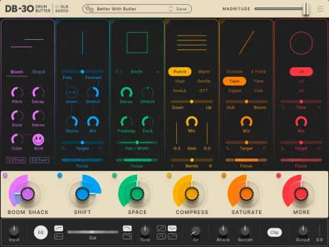 鼓组快速塑形多效果插件！XLN Audio DB-30 Drum Butter v1.1.3 MAC版