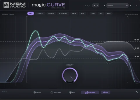 全自动匹配热门歌曲人声EQ效果器！Music By Mattie magic.CURVE v1.0.2 WIN&MAC
