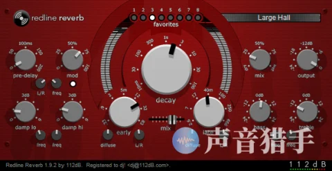 低延迟数字混响效果器！112dB Redline Reverb 2 v1.0.0 WiN版（更新为R2R版）